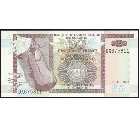 50 francs 1994-2007 Burundi