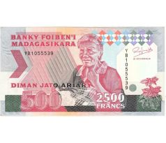 2 500 francs/ 500 ariary 1992-98 Madagaskar