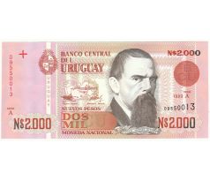 2 000 pesos 1989 Uruguay