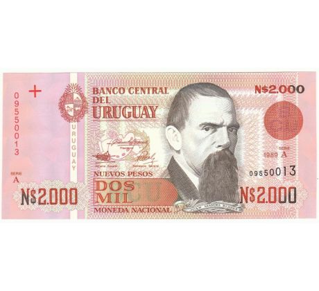 2 000 pesos 1989 Uruguay