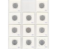 Kompletná sada 10 h 1961-71 nový znak