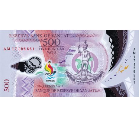 500 vatu 2017 Vanuatu pamätná polymer bankovka