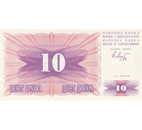 10 dinar 1992 Bosna a Hercegovina