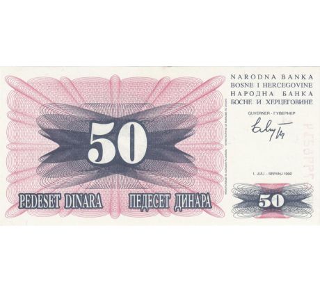 50 dinar 1992 Bosna a Hercegovina