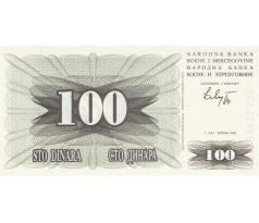 100 dinar 1992 Bosna a Hercegovina