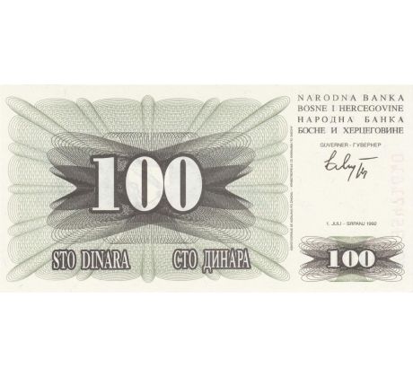 100 dinar 1992 Bosna a Hercegovina