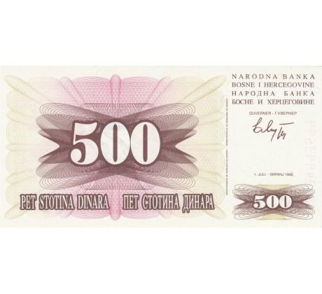 500 dinar 1992 Bosna a Hercegovina