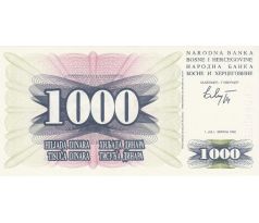 1 000 dinar 1992 Bosna a Hercegovina