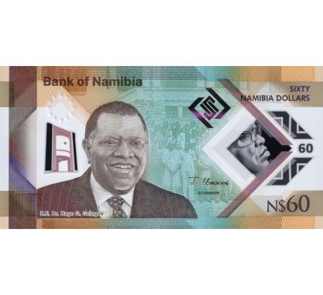 60 dollars 2025 Namíbia pamätná polymer bankovka