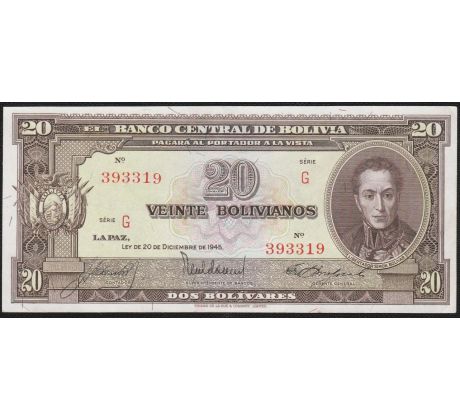 20 bolivianov 1945 Bolívia