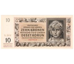 10 koruna 1942 28N neperforovaná