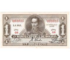 1 boliviano 1928 Bolívia /02/