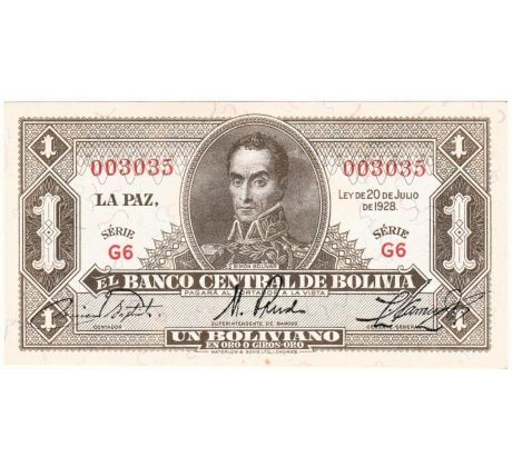 1 boliviano 1928 Bolívia /02/