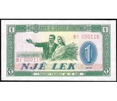 1 lek 1964-76 Albánsko nízka séria