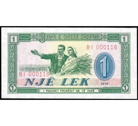 1 lek 1964-76 Albánsko nízka séria