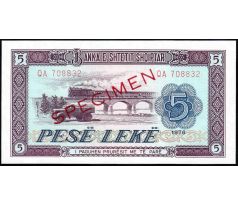 5 leke 1976 Albánsko specimen