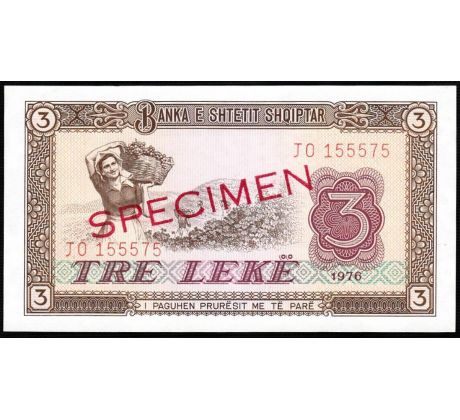 3 leke 1976 Albánsko specimen