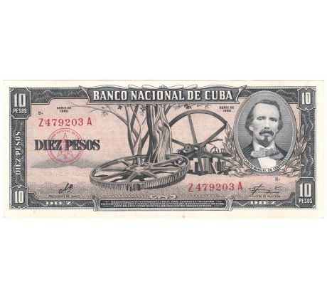 10 pesos 1956-60 Kuba s podpisom Che Guevara
