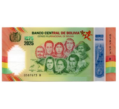 200 bolivianos 2025 Bolívia pamätná polymerová bankovka