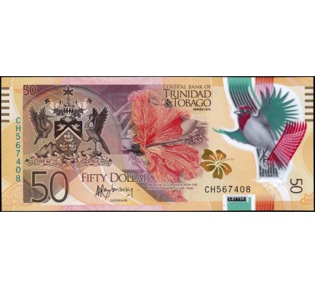50 dollar 2015 Trinidad a Tobago polymerová bankovka