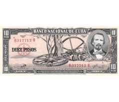 10 pesos 1956-60 Kuba s podpisom Che Guevara