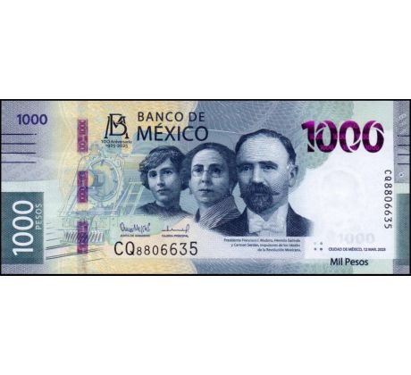 1 000 pesos 2024-25 Mexiko pamätná bankovka