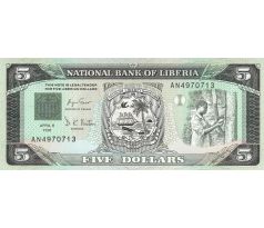5 dolárov 1991 Liberia