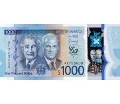 1 000 dolárov 2022 Jamajka pamätná bankovka