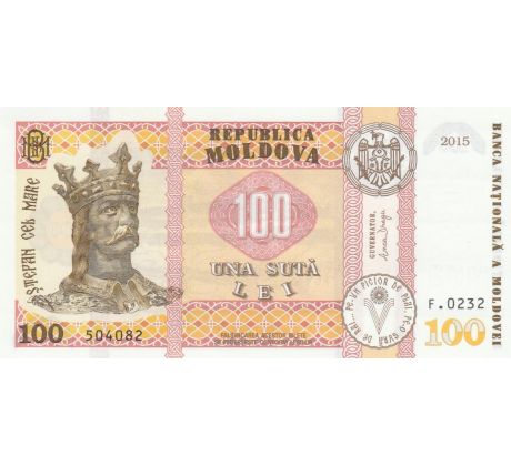100 lei 2015 Moldavsko