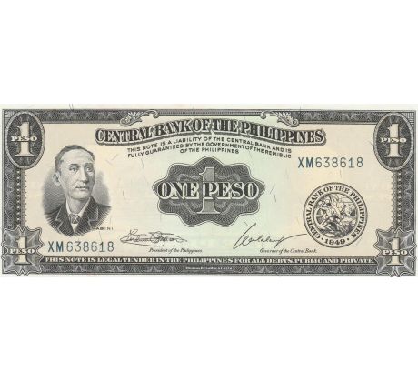 1 peso 1951-70 Filipíny