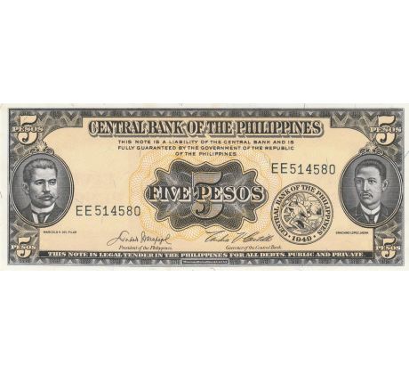 5 pesos 1951-70 Filipíny