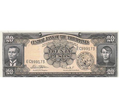 20 pesos 1951-70 Filipíny