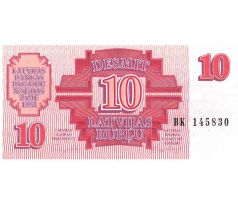 10 rubel 1992 Lotyšsko