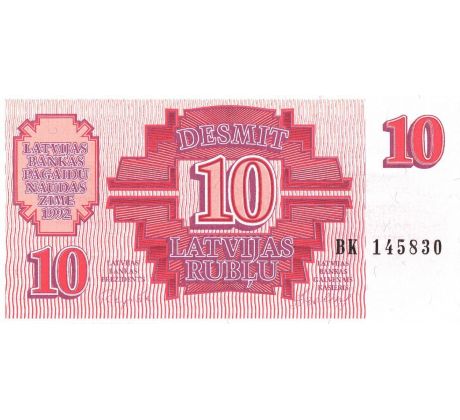 10 rubel 1992 Lotyšsko