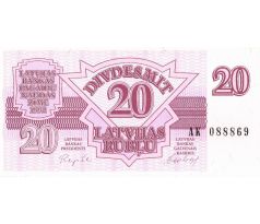 20 rubel 1992 Lotyšsko