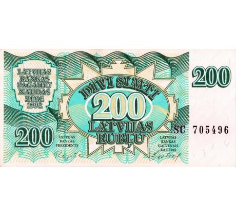 200 rubel 1992 Lotyšsko