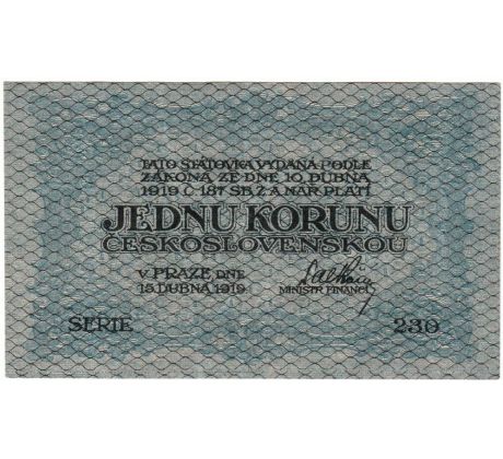 1 kč 1919 230 chybotlač