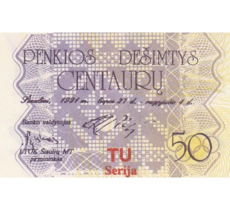 50 centauru 1991 Litva