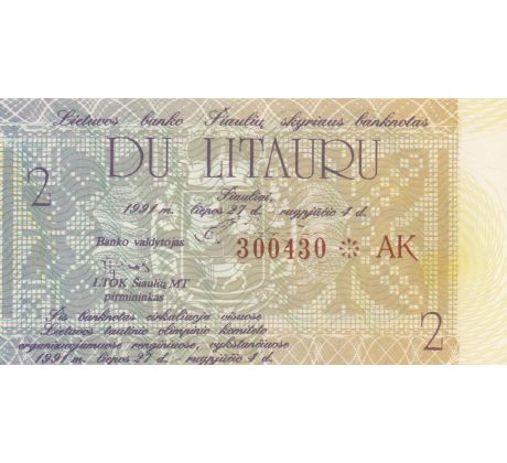 2 litauras 1991 Litva