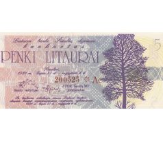 5 litauras 1991 Litva