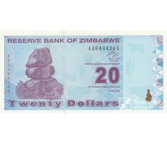 20 dolárov 2009 Zimbabwe