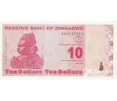 10 dolárov 2009 Zimbabwe