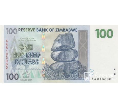 100 dolárov 2007 Zimbabwe