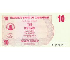 10 dolárov 2006 Zimbabwe