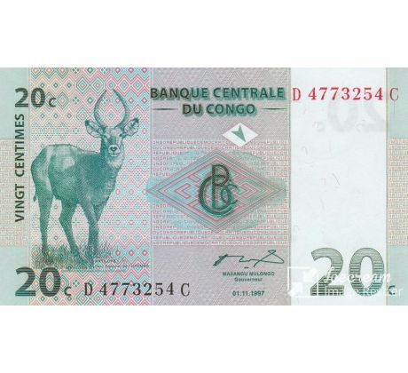 20 centimov 1997 Kongo dem. rep.