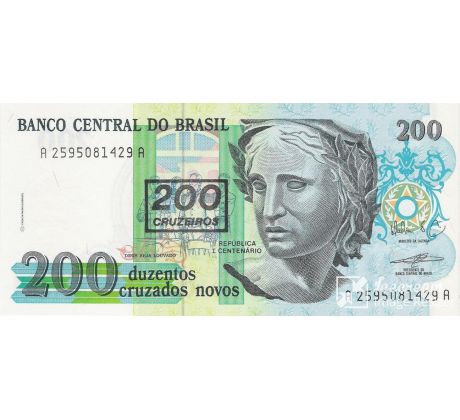 200 cruzeiros 1990 Brazília prítlač
