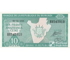 10 frankov 1981-2007 Burundi
