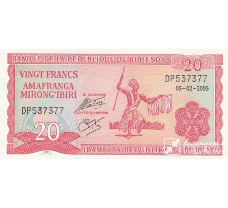 20 frankov 1981-2007 Burundi
