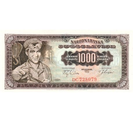 1 000 dinárov 1963 Juhoslávia