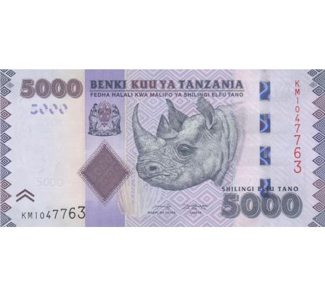 5 000 shilings 2010-25 Tanzánia